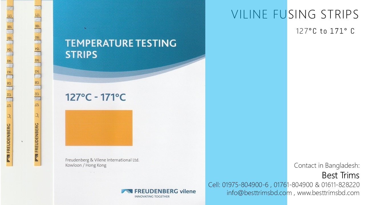 Viline Fusing Temeperature Strips from 127 C to 171 C in BD