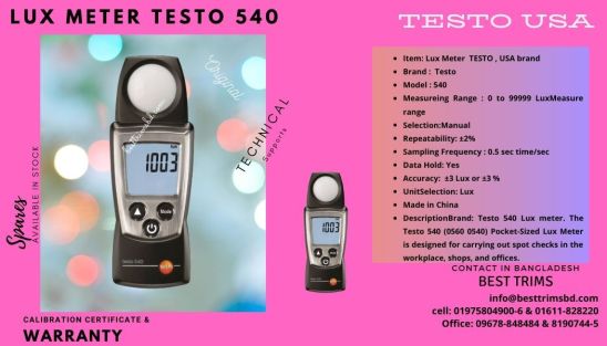 Lux Meter Testo 540 in Bangladesh 